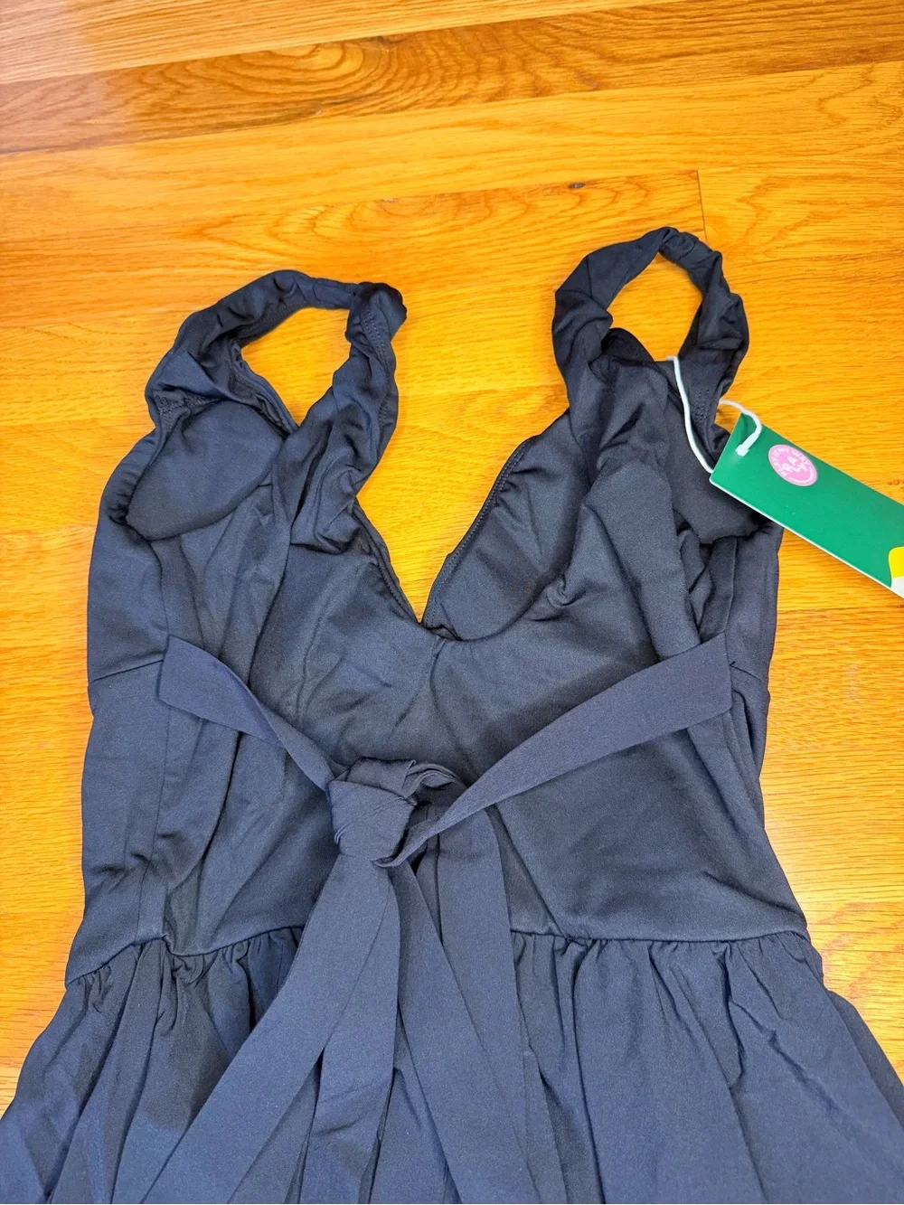 Halara Black Backless Tie Mini Dress XS NWT Ballet Core